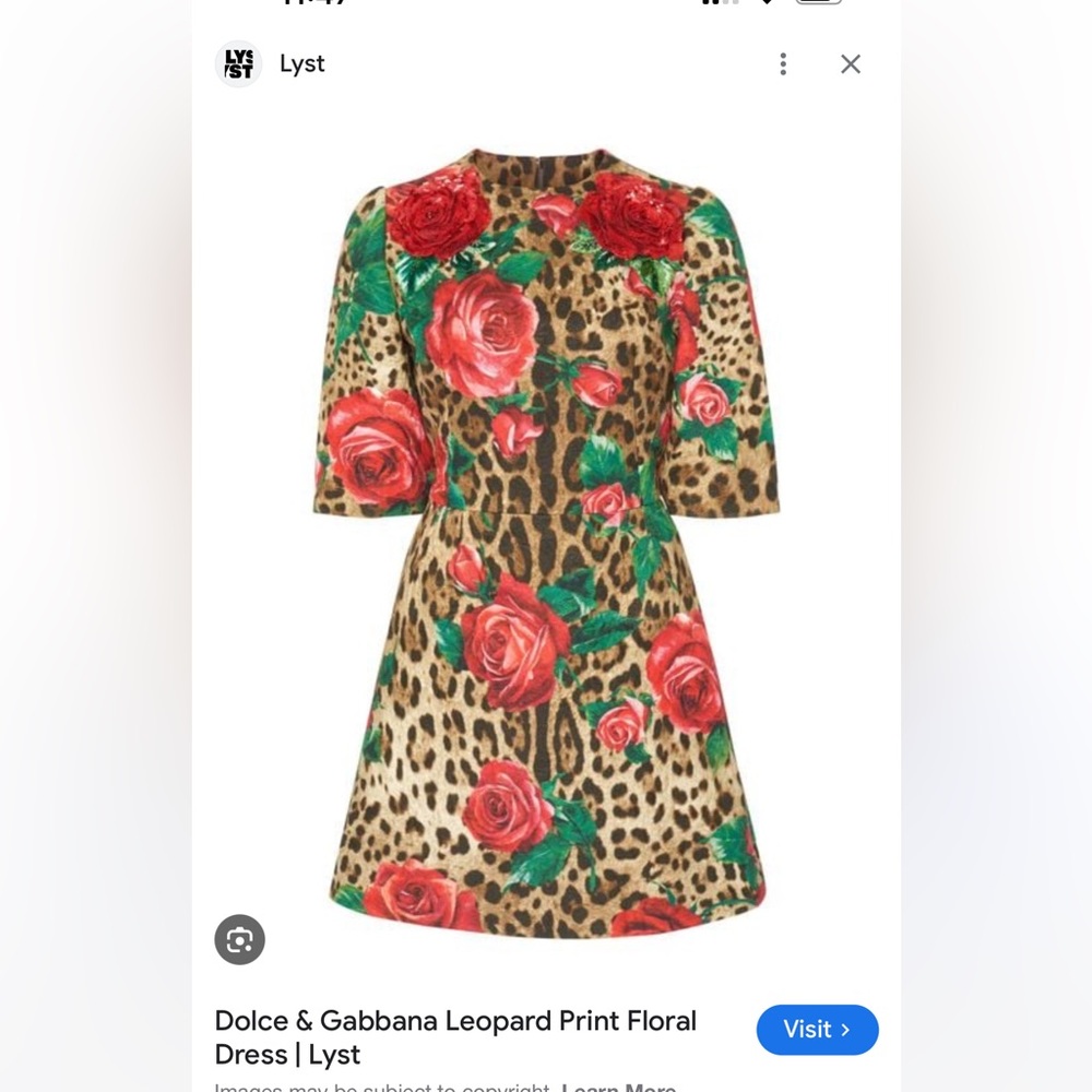 New! Ultra RARE Dolce & Gabbana Leopard Floral Women's Dress